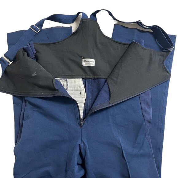 VTG Edelweiss Blue Work Outdoor Bibs Active Ski Overalls Stretch US Womens 36-38 - Picture 1 of 16